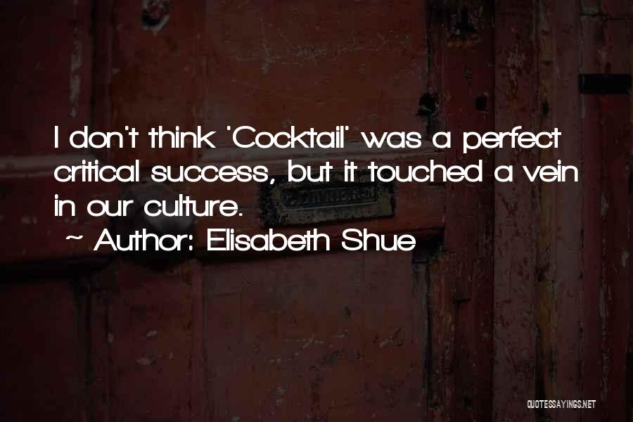 Elisabeth Shue Quotes: I Don't Think 'cocktail' Was A Perfect Critical Success, But It Touched A Vein In Our Culture.