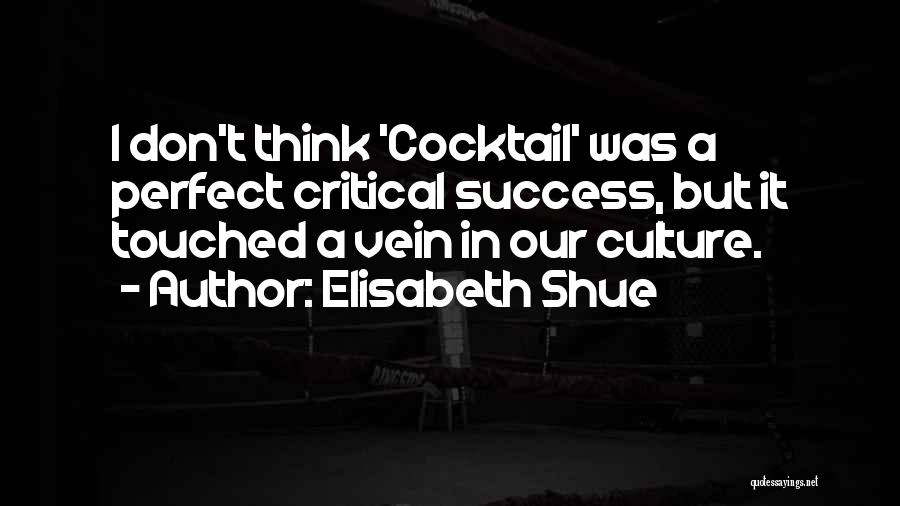 Elisabeth Shue Quotes: I Don't Think 'cocktail' Was A Perfect Critical Success, But It Touched A Vein In Our Culture.