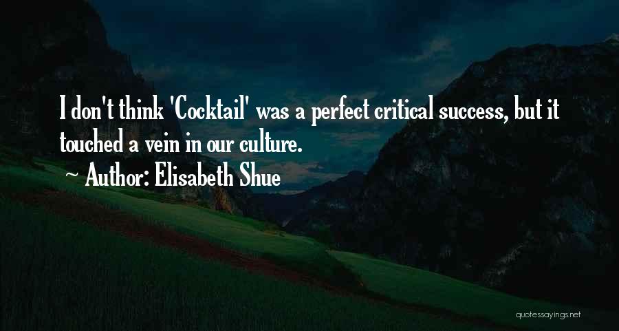 Elisabeth Shue Quotes: I Don't Think 'cocktail' Was A Perfect Critical Success, But It Touched A Vein In Our Culture.