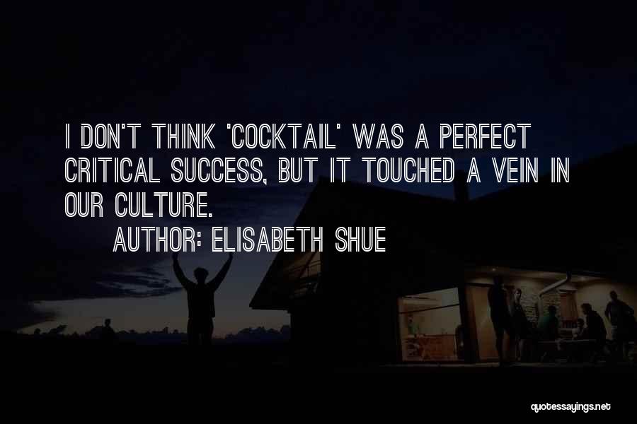 Elisabeth Shue Quotes: I Don't Think 'cocktail' Was A Perfect Critical Success, But It Touched A Vein In Our Culture.