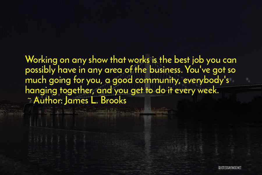 James L. Brooks Quotes: Working On Any Show That Works Is The Best Job You Can Possibly Have In Any Area Of The Business.