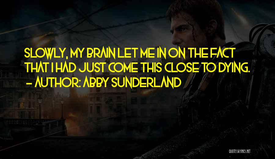 Abby Sunderland Quotes: Slowly, My Brain Let Me In On The Fact That I Had Just Come This Close To Dying.