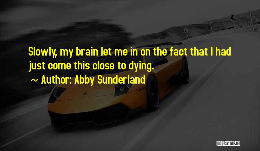 Abby Sunderland Quotes: Slowly, My Brain Let Me In On The Fact That I Had Just Come This Close To Dying.