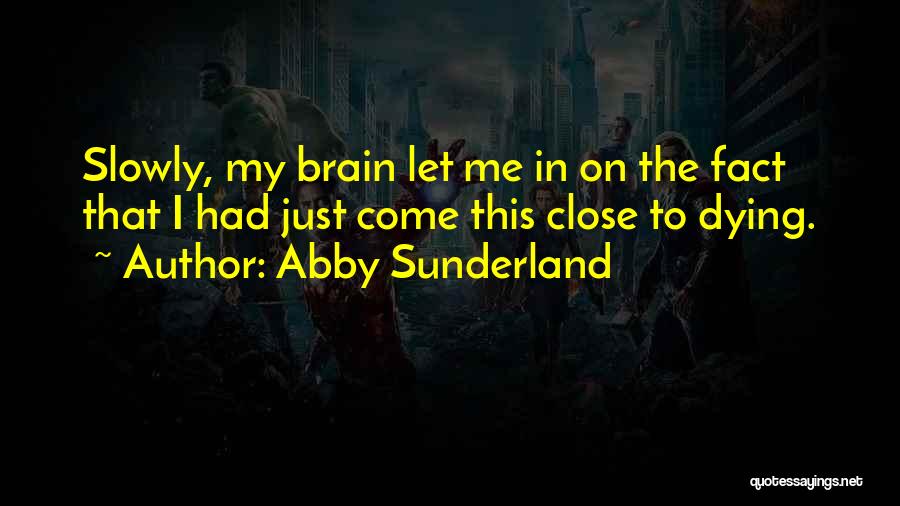Abby Sunderland Quotes: Slowly, My Brain Let Me In On The Fact That I Had Just Come This Close To Dying.