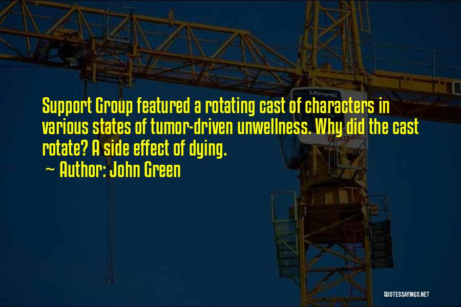 John Green Quotes: Support Group Featured A Rotating Cast Of Characters In Various States Of Tumor-driven Unwellness. Why Did The Cast Rotate? A