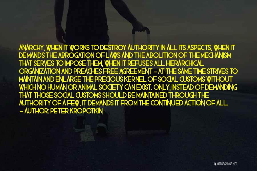 Peter Kropotkin Quotes: Anarchy, When It Works To Destroy Authority In All Its Aspects, When It Demands The Abrogation Of Laws And The