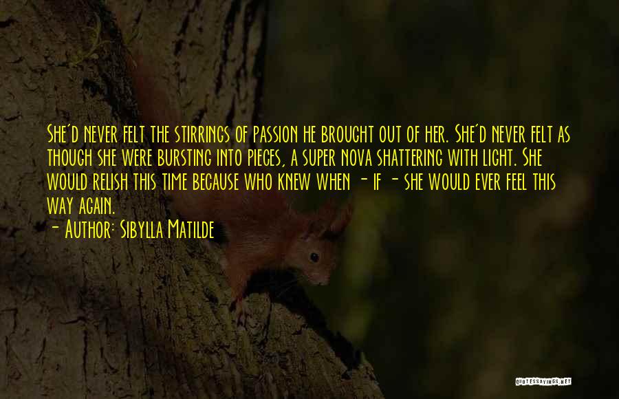 Sibylla Matilde Quotes: She'd Never Felt The Stirrings Of Passion He Brought Out Of Her. She'd Never Felt As Though She Were Bursting