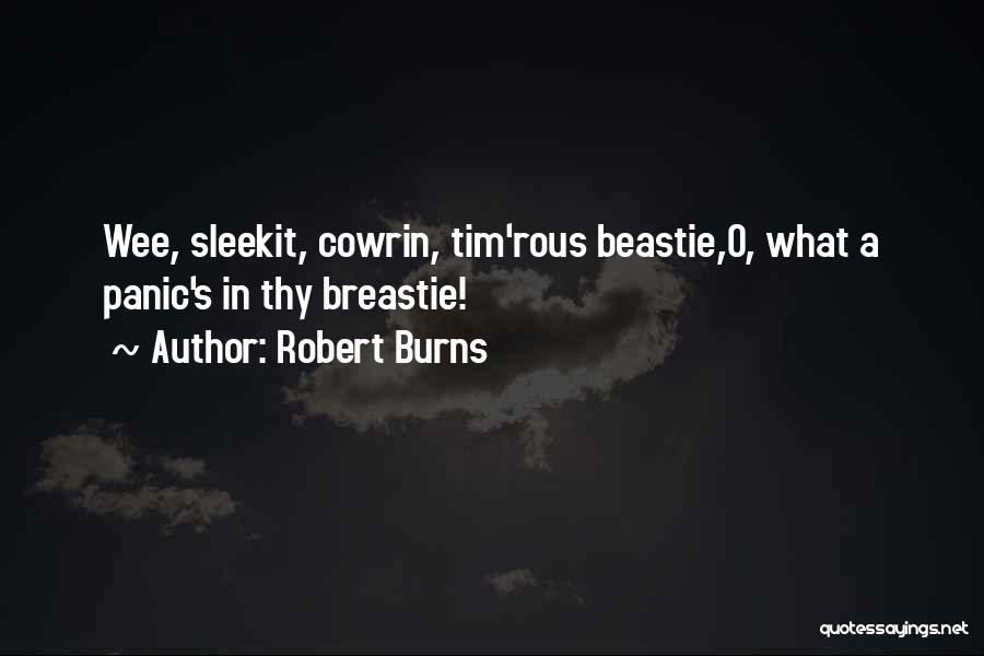 Robert Burns Quotes: Wee, Sleekit, Cowrin, Tim'rous Beastie,o, What A Panic's In Thy Breastie!