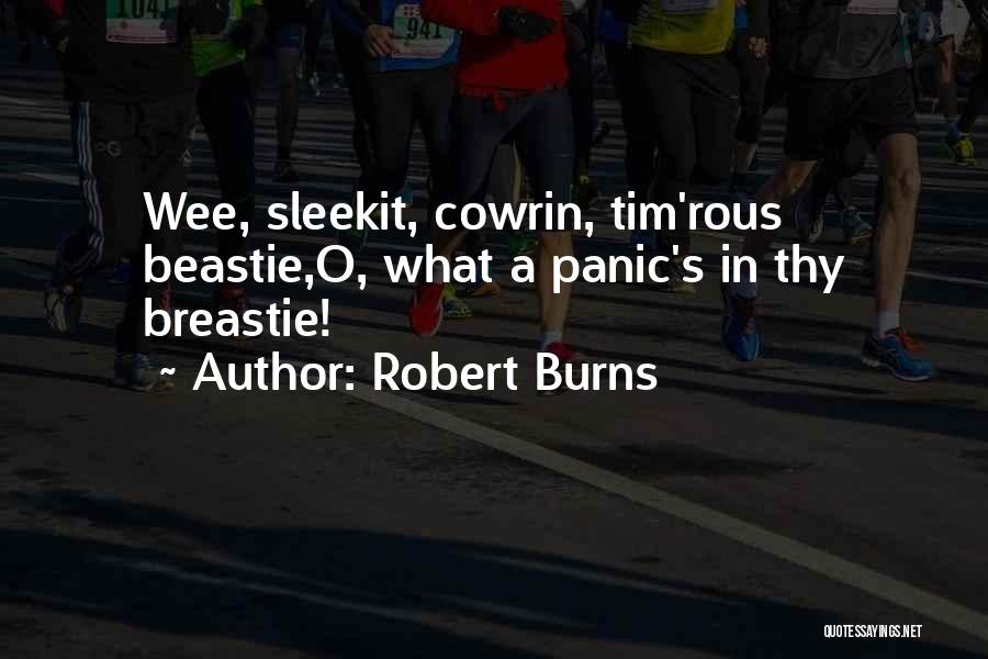 Robert Burns Quotes: Wee, Sleekit, Cowrin, Tim'rous Beastie,o, What A Panic's In Thy Breastie!