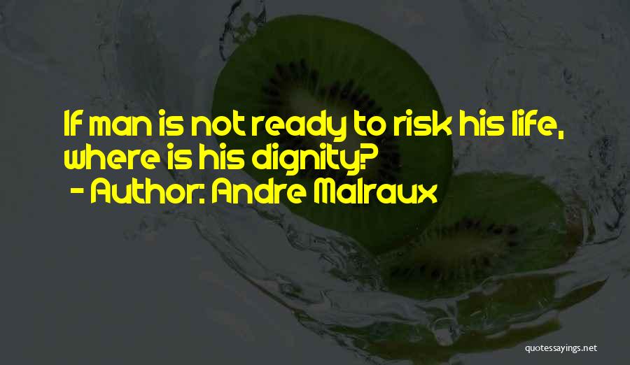 Andre Malraux Quotes: If Man Is Not Ready To Risk His Life, Where Is His Dignity?