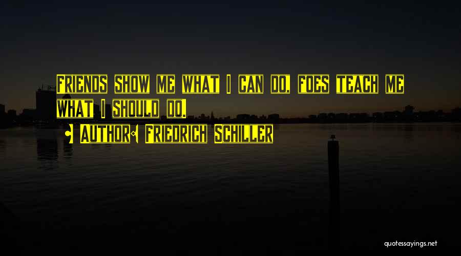 Friedrich Schiller Quotes: Friends Show Me What I Can Do, Foes Teach Me What I Should Do.