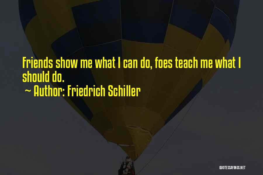 Friedrich Schiller Quotes: Friends Show Me What I Can Do, Foes Teach Me What I Should Do.
