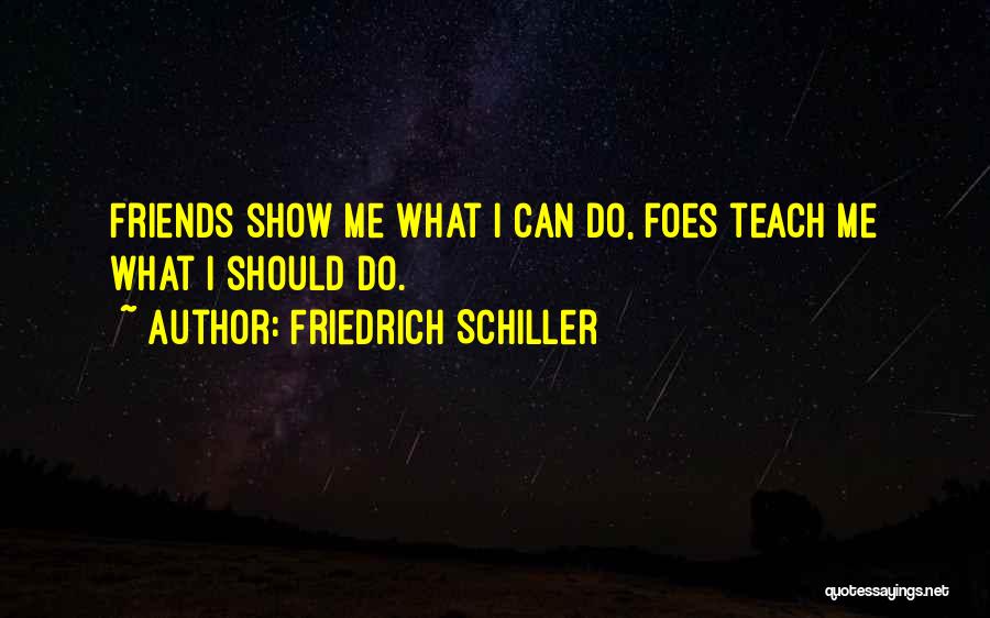 Friedrich Schiller Quotes: Friends Show Me What I Can Do, Foes Teach Me What I Should Do.