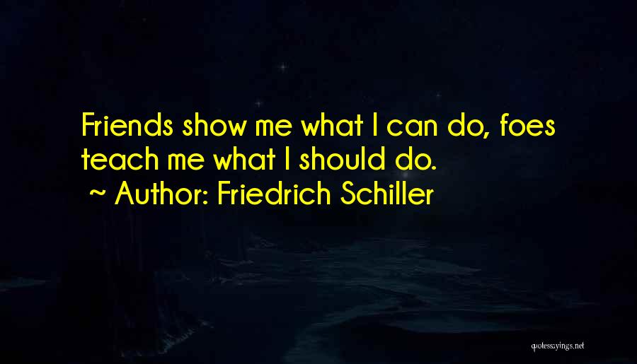 Friedrich Schiller Quotes: Friends Show Me What I Can Do, Foes Teach Me What I Should Do.