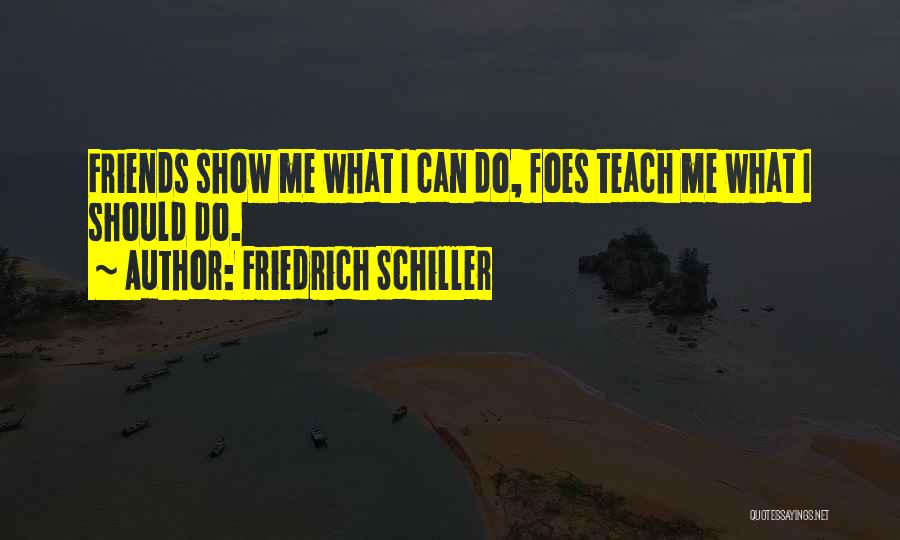 Friedrich Schiller Quotes: Friends Show Me What I Can Do, Foes Teach Me What I Should Do.
