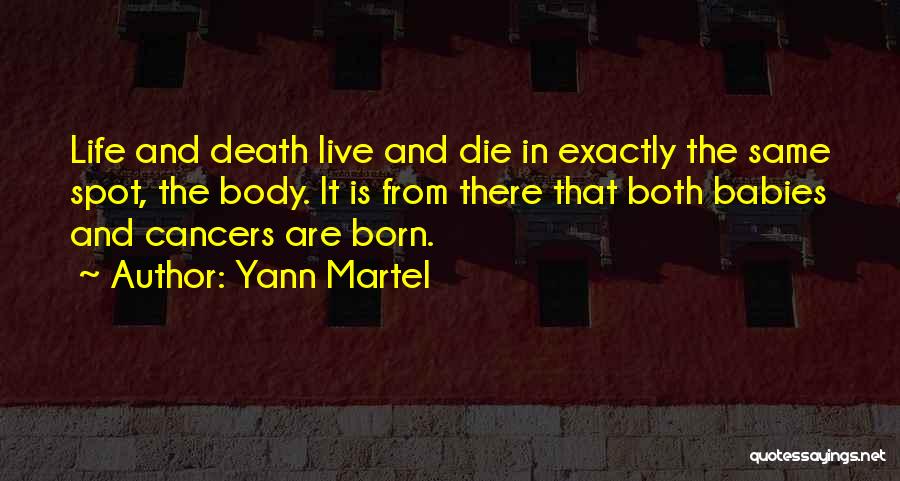 Yann Martel Quotes: Life And Death Live And Die In Exactly The Same Spot, The Body. It Is From There That Both Babies
