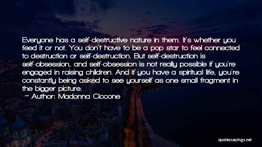 Madonna Ciccone Quotes: Everyone Has A Self-destructive Nature In Them. It's Whether You Feed It Or Not. You Don't Have To Be A