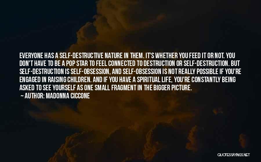 Madonna Ciccone Quotes: Everyone Has A Self-destructive Nature In Them. It's Whether You Feed It Or Not. You Don't Have To Be A