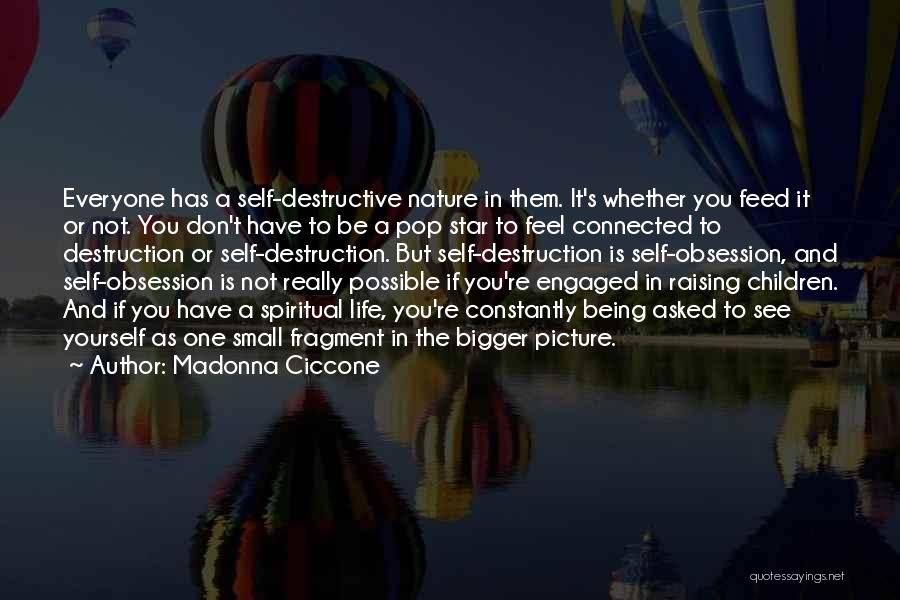 Madonna Ciccone Quotes: Everyone Has A Self-destructive Nature In Them. It's Whether You Feed It Or Not. You Don't Have To Be A