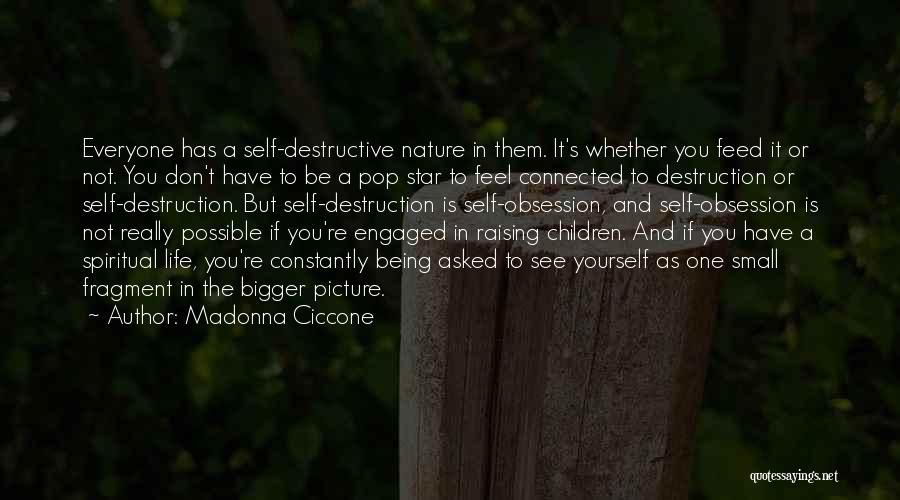 Madonna Ciccone Quotes: Everyone Has A Self-destructive Nature In Them. It's Whether You Feed It Or Not. You Don't Have To Be A