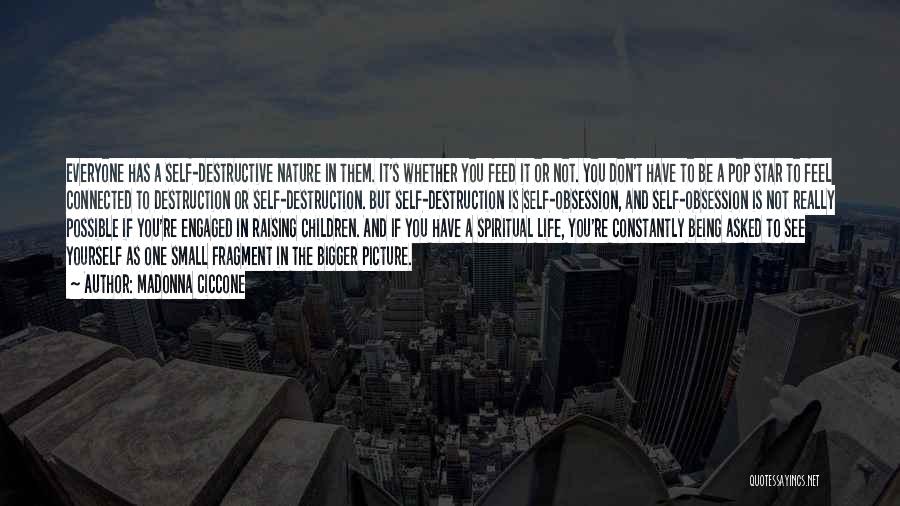 Madonna Ciccone Quotes: Everyone Has A Self-destructive Nature In Them. It's Whether You Feed It Or Not. You Don't Have To Be A