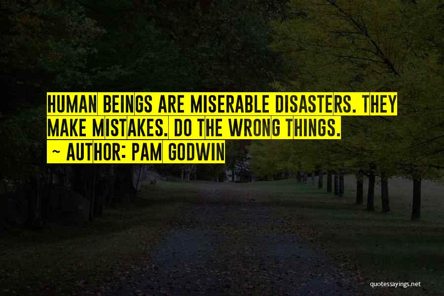 Pam Godwin Quotes: Human Beings Are Miserable Disasters. They Make Mistakes. Do The Wrong Things.