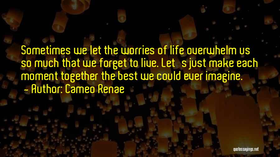 Cameo Renae Quotes: Sometimes We Let The Worries Of Life Overwhelm Us So Much That We Forget To Live. Let's Just Make Each