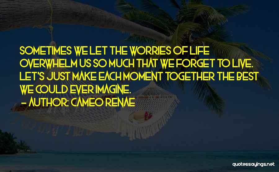 Cameo Renae Quotes: Sometimes We Let The Worries Of Life Overwhelm Us So Much That We Forget To Live. Let's Just Make Each