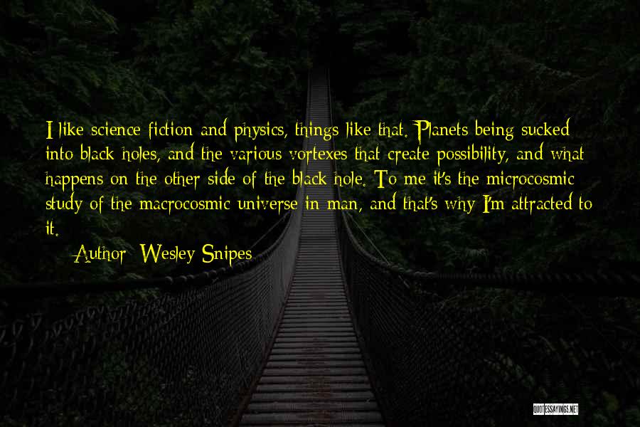 Wesley Snipes Quotes: I Like Science Fiction And Physics, Things Like That. Planets Being Sucked Into Black Holes, And The Various Vortexes That