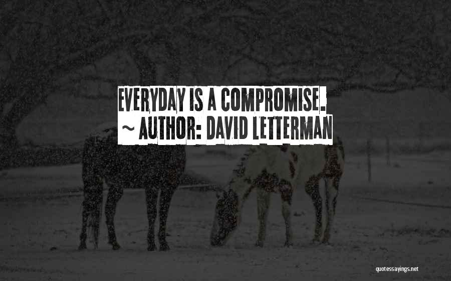 David Letterman Quotes: Everyday Is A Compromise.