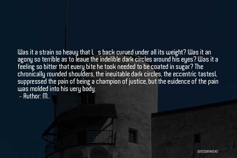 M.. Quotes: Was It A Strain So Heavy That L's Back Curved Under All Its Weight? Was It An Agony So Terrible