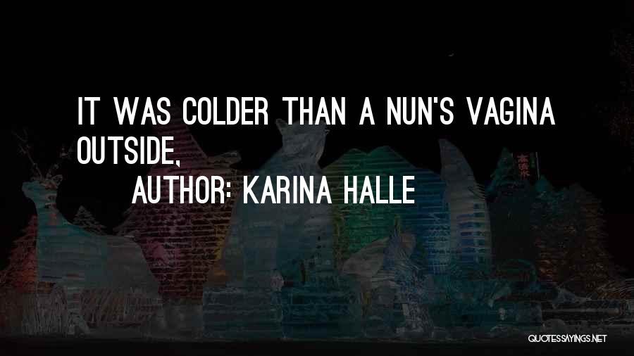 Karina Halle Quotes: It Was Colder Than A Nun's Vagina Outside,