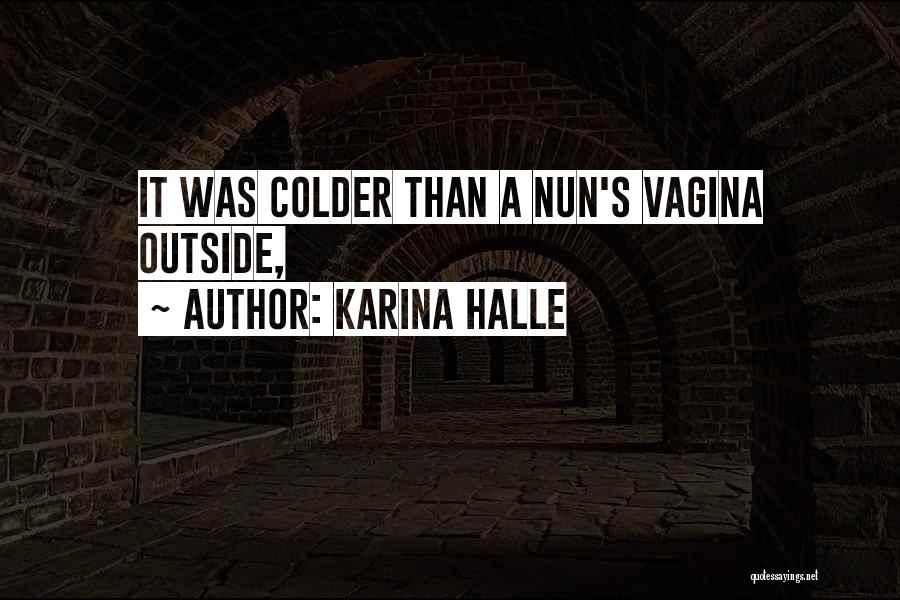 Karina Halle Quotes: It Was Colder Than A Nun's Vagina Outside,