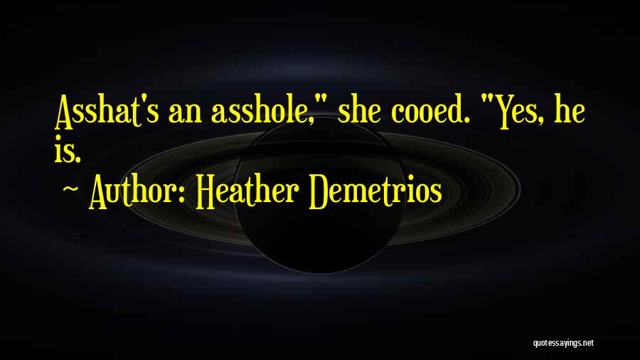Heather Demetrios Quotes: Asshat's An Asshole, She Cooed. Yes, He Is.