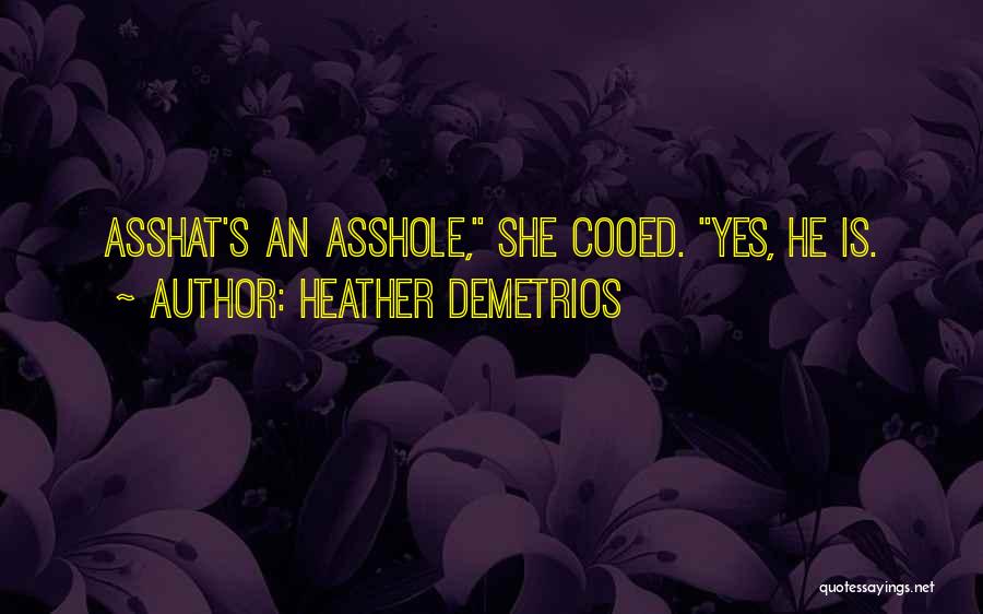 Heather Demetrios Quotes: Asshat's An Asshole, She Cooed. Yes, He Is.