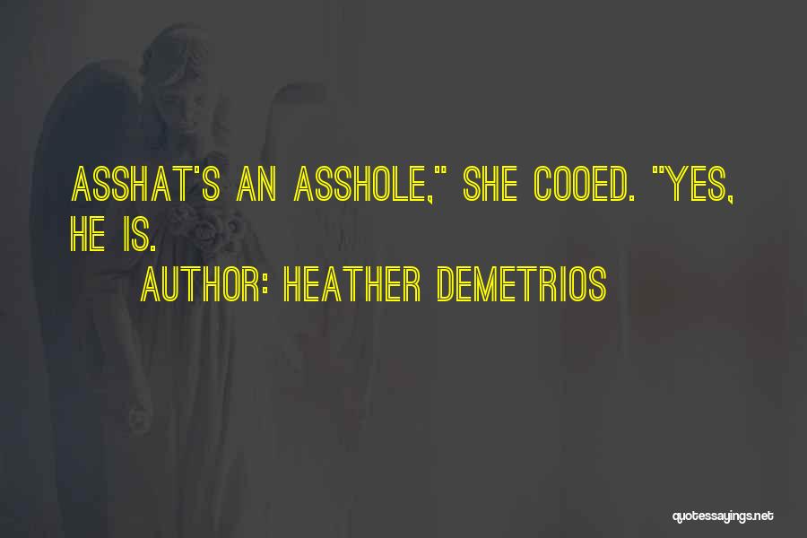 Heather Demetrios Quotes: Asshat's An Asshole, She Cooed. Yes, He Is.
