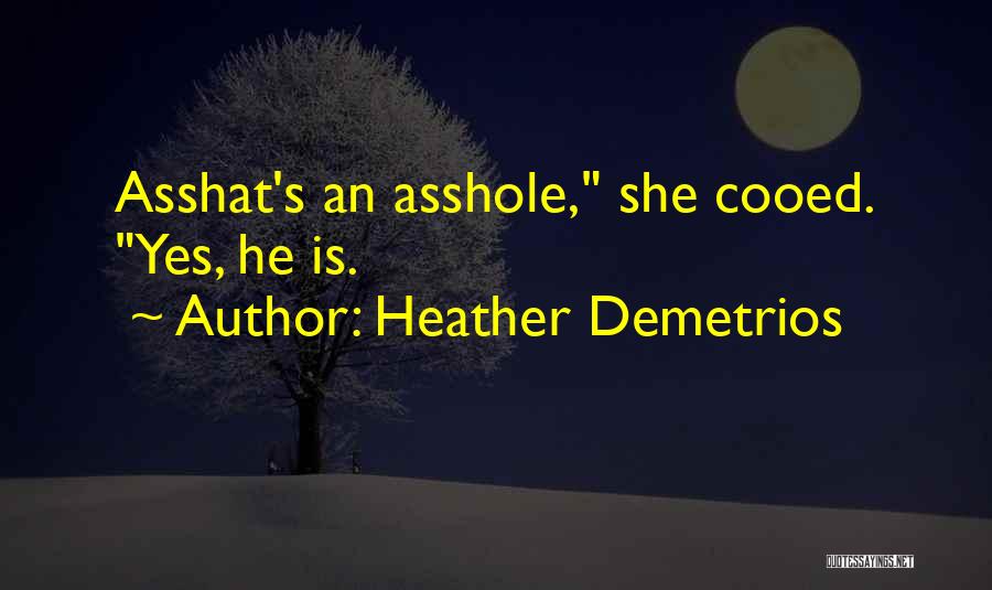 Heather Demetrios Quotes: Asshat's An Asshole, She Cooed. Yes, He Is.