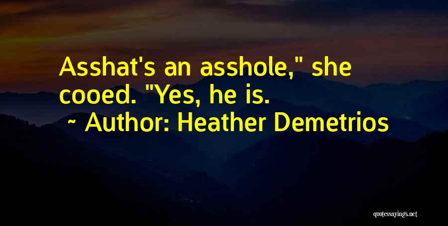Heather Demetrios Quotes: Asshat's An Asshole, She Cooed. Yes, He Is.