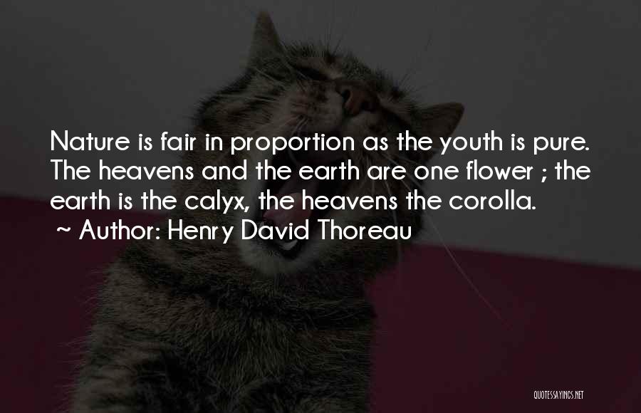 Henry David Thoreau Quotes: Nature Is Fair In Proportion As The Youth Is Pure. The Heavens And The Earth Are One Flower ; The