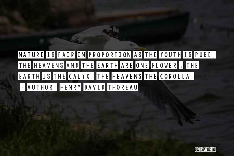 Henry David Thoreau Quotes: Nature Is Fair In Proportion As The Youth Is Pure. The Heavens And The Earth Are One Flower ; The