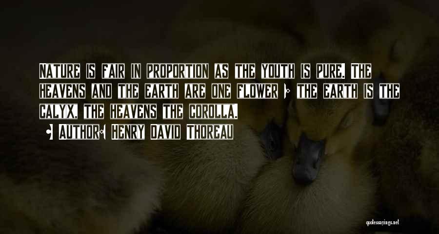 Henry David Thoreau Quotes: Nature Is Fair In Proportion As The Youth Is Pure. The Heavens And The Earth Are One Flower ; The