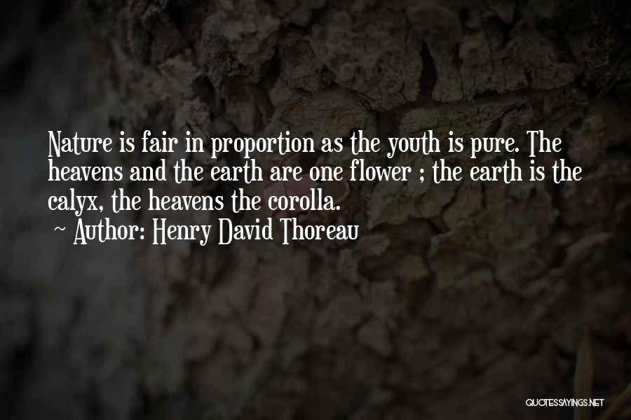 Henry David Thoreau Quotes: Nature Is Fair In Proportion As The Youth Is Pure. The Heavens And The Earth Are One Flower ; The