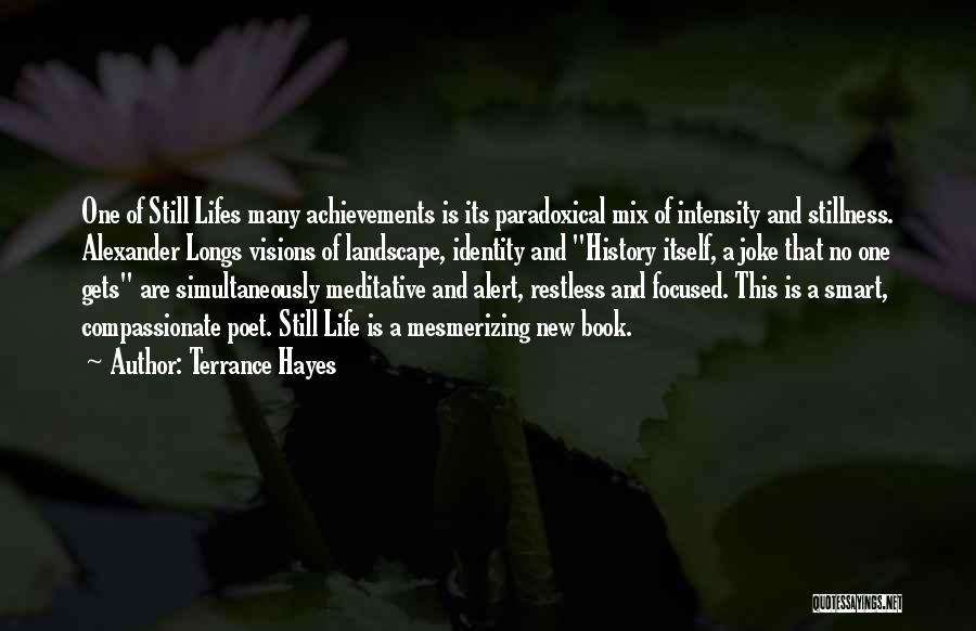 Terrance Hayes Quotes: One Of Still Lifes Many Achievements Is Its Paradoxical Mix Of Intensity And Stillness. Alexander Longs Visions Of Landscape, Identity