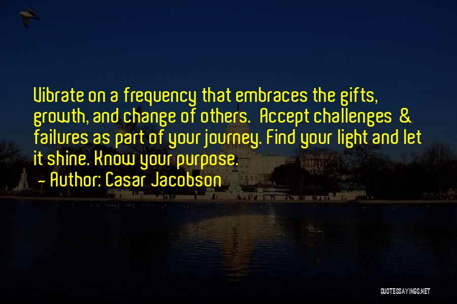 Casar Jacobson Quotes: Vibrate On A Frequency That Embraces The Gifts, Growth, And Change Of Others. Accept Challenges & Failures As Part Of