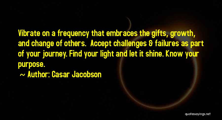 Casar Jacobson Quotes: Vibrate On A Frequency That Embraces The Gifts, Growth, And Change Of Others. Accept Challenges & Failures As Part Of