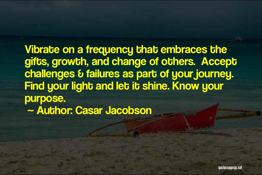 Casar Jacobson Quotes: Vibrate On A Frequency That Embraces The Gifts, Growth, And Change Of Others. Accept Challenges & Failures As Part Of