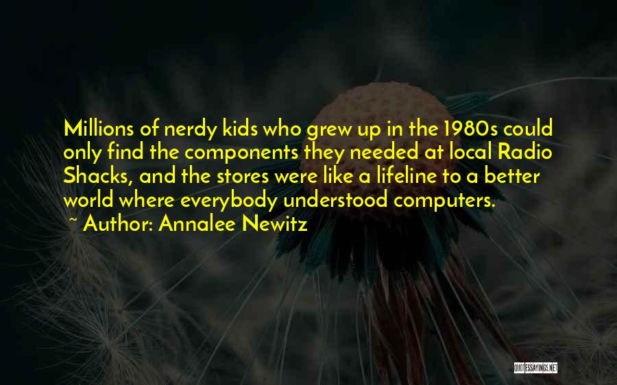 Annalee Newitz Quotes: Millions Of Nerdy Kids Who Grew Up In The 1980s Could Only Find The Components They Needed At Local Radio