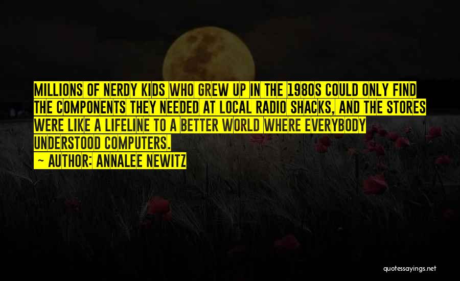 Annalee Newitz Quotes: Millions Of Nerdy Kids Who Grew Up In The 1980s Could Only Find The Components They Needed At Local Radio