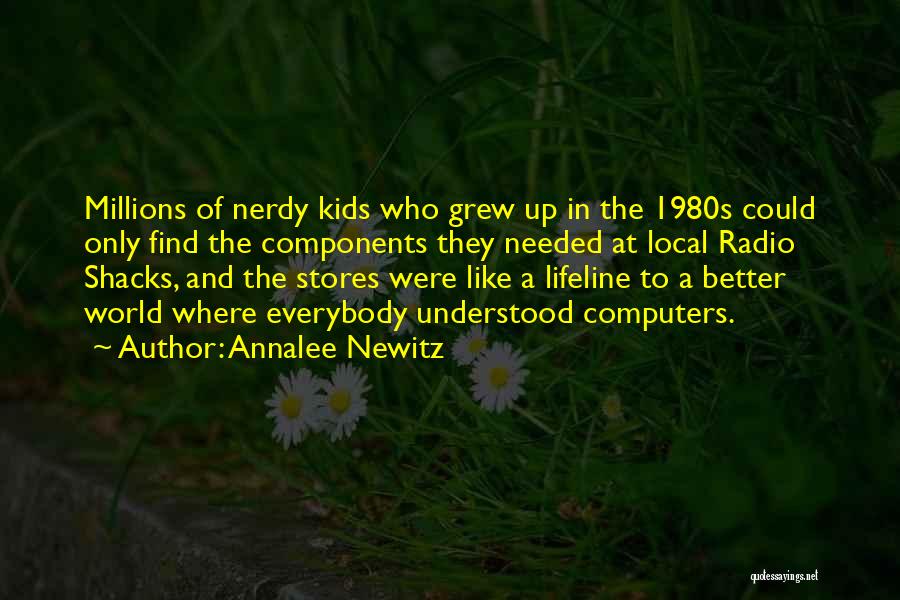 Annalee Newitz Quotes: Millions Of Nerdy Kids Who Grew Up In The 1980s Could Only Find The Components They Needed At Local Radio