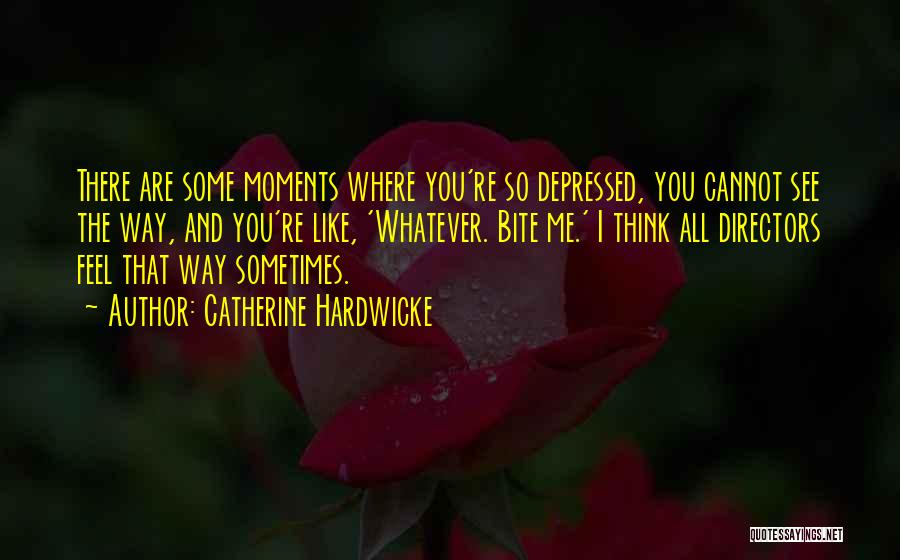 Catherine Hardwicke Quotes: There Are Some Moments Where You're So Depressed, You Cannot See The Way, And You're Like, 'whatever. Bite Me.' I